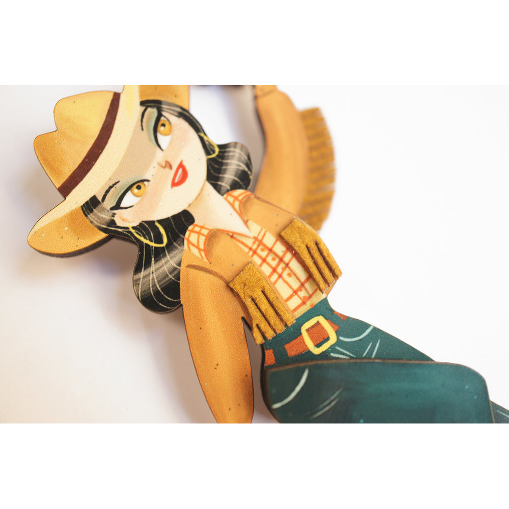 Girl playing the tambourine Brooch by Laliblue 1