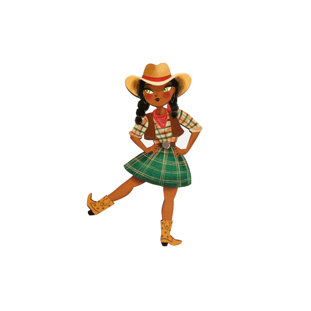 Country girl dancing Brooch by Laliblue 