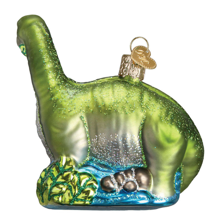Old World Christmas Brontosaurus Blown Glass Ornament
