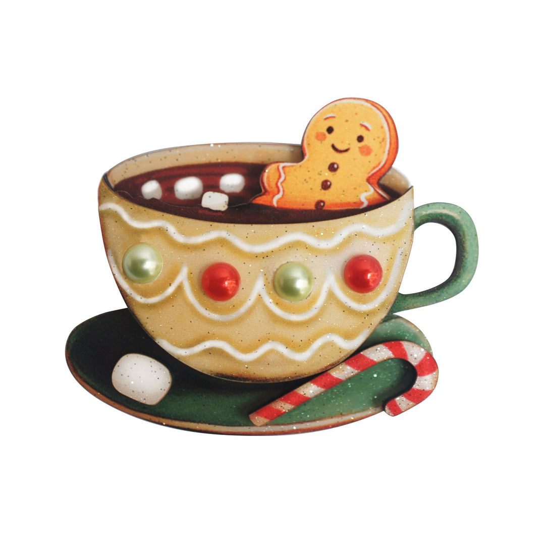 christmas cup brooch laliblue