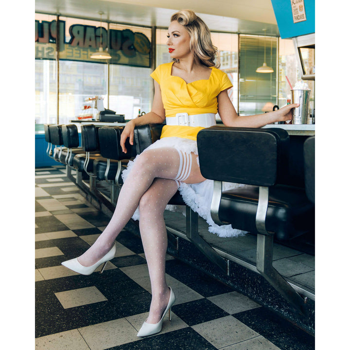 Brooke LeAnne: Time for a Polka Dot Dance Thigh Highs. Petite to Plus Size