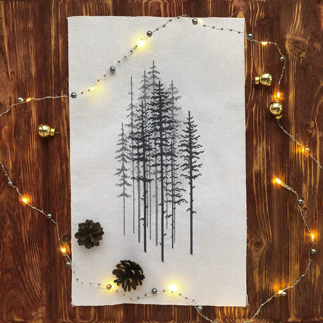 BT-1014C Mixed technique stitch kit Crystal Art "Foggy forest"