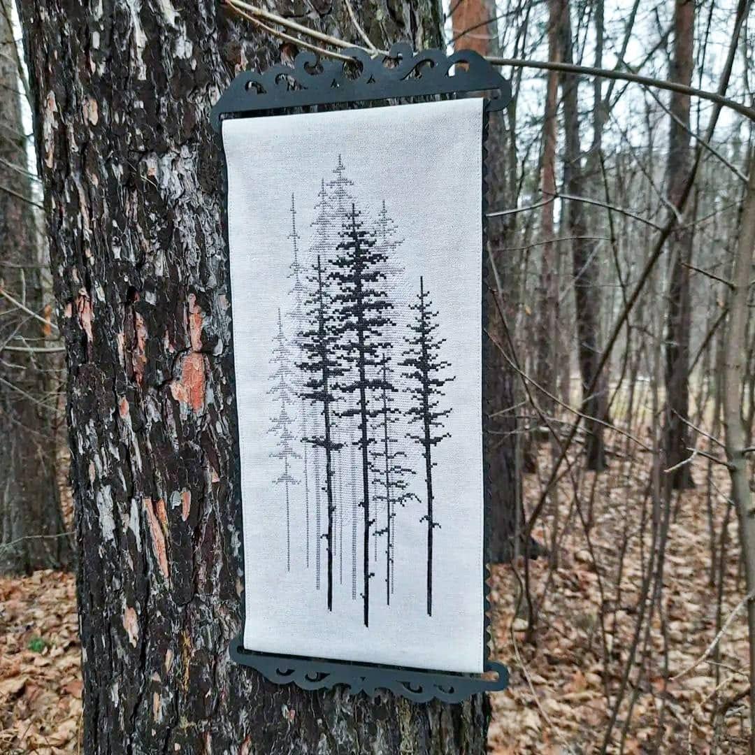 BT-1014C Mixed technique stitch kit Crystal Art "Foggy forest"