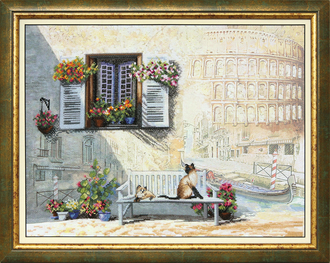 BT-521C Embellished stitch kit Crystal Art "Journey along Italy"