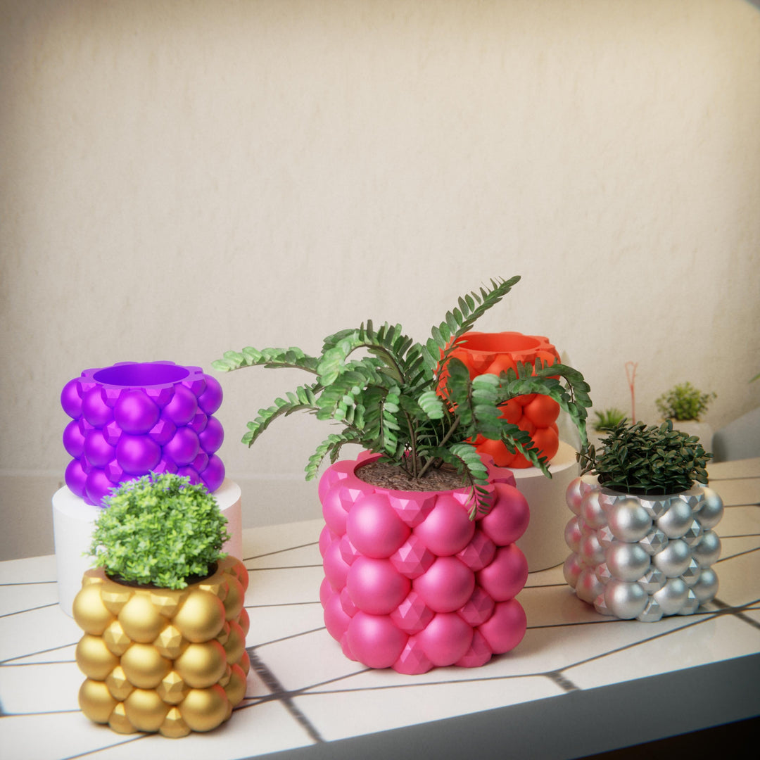 Retro Bubble Gem Planter