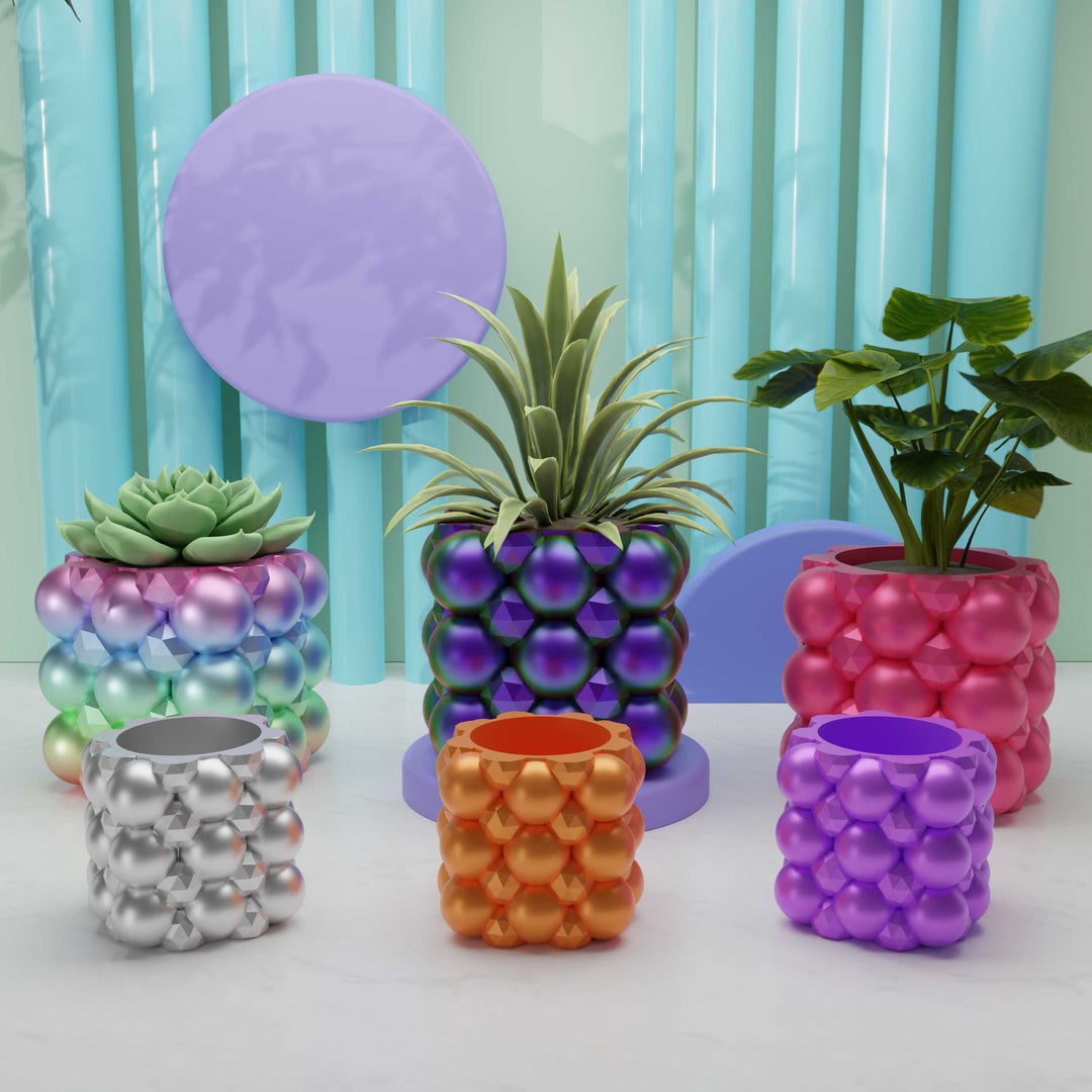 Retro Bubble Gem Planter