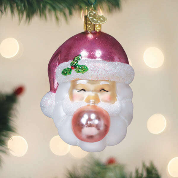 Old World Christmas Bubblegum Papa Noel Blown Glass Ornament