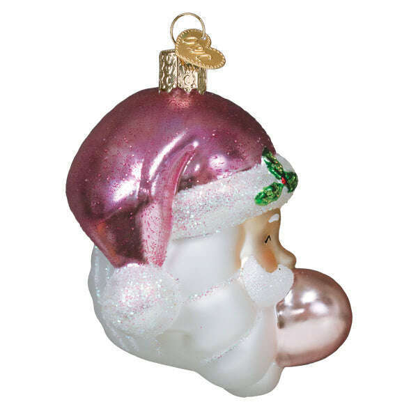 Old World Christmas Bubblegum Papa Noel Blown Glass Ornament