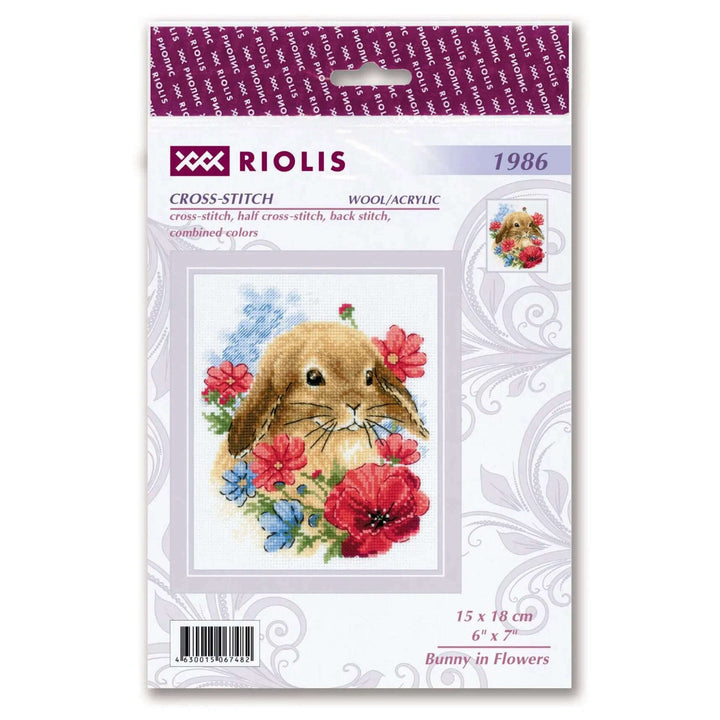 Bunny in Flowers R1986 Counted Cross Stitch Kit