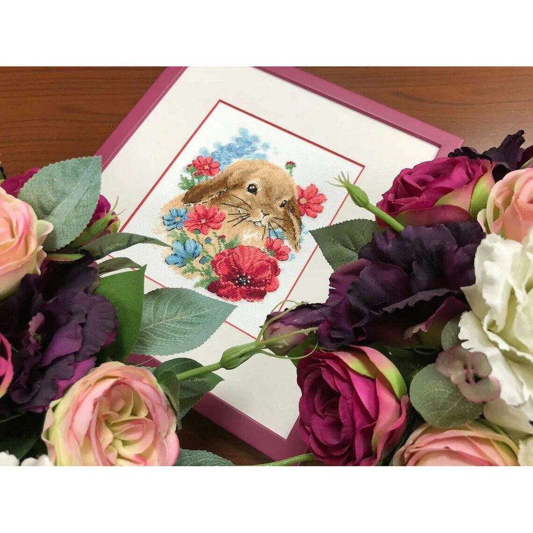 Bunny in Flowers R1986 Counted Cross Stitch Kit