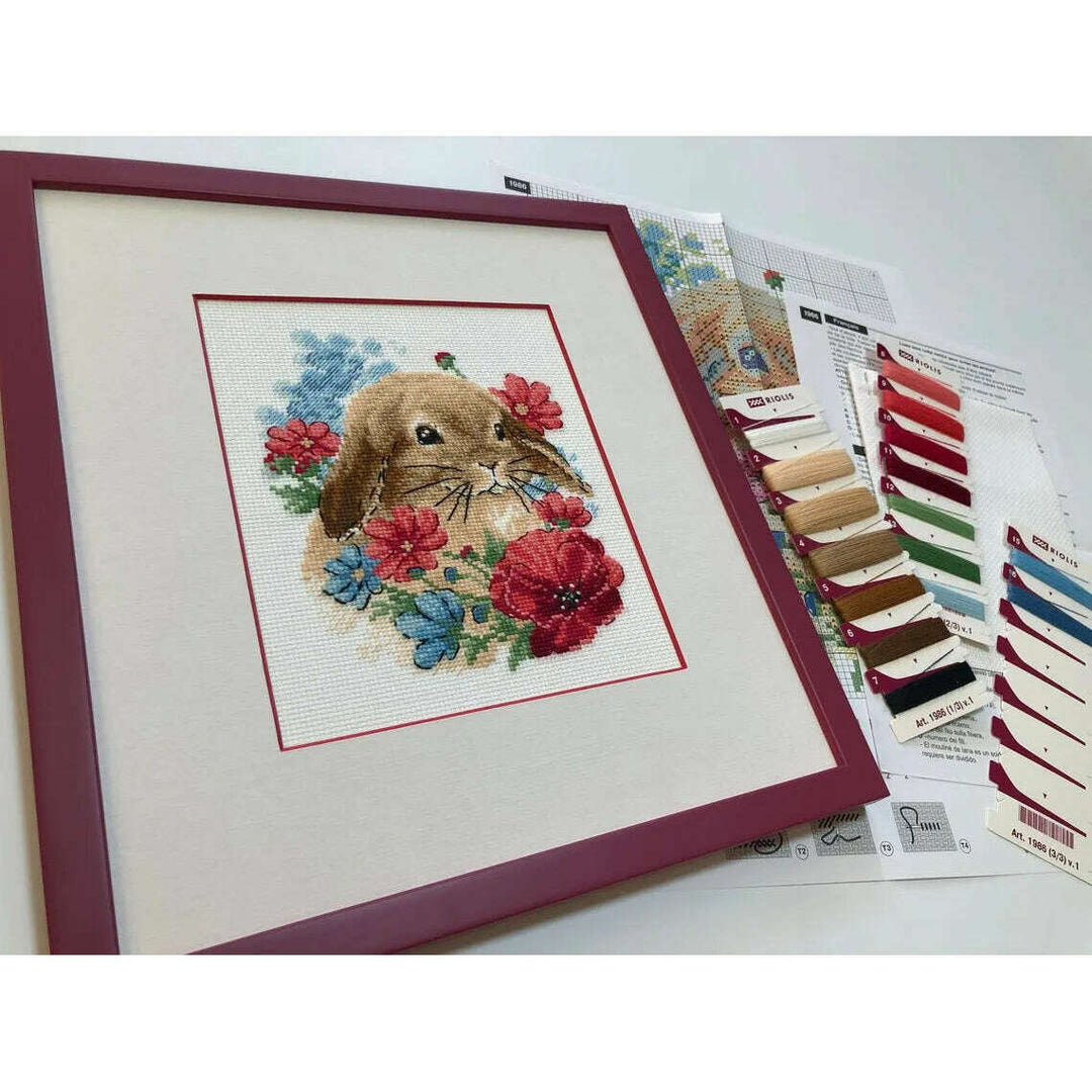 Bunny in Flowers R1986 Counted Cross Stitch Kit