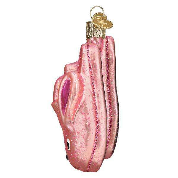 Old World Christmas Bunny Slippers Blown Glass Ornament
