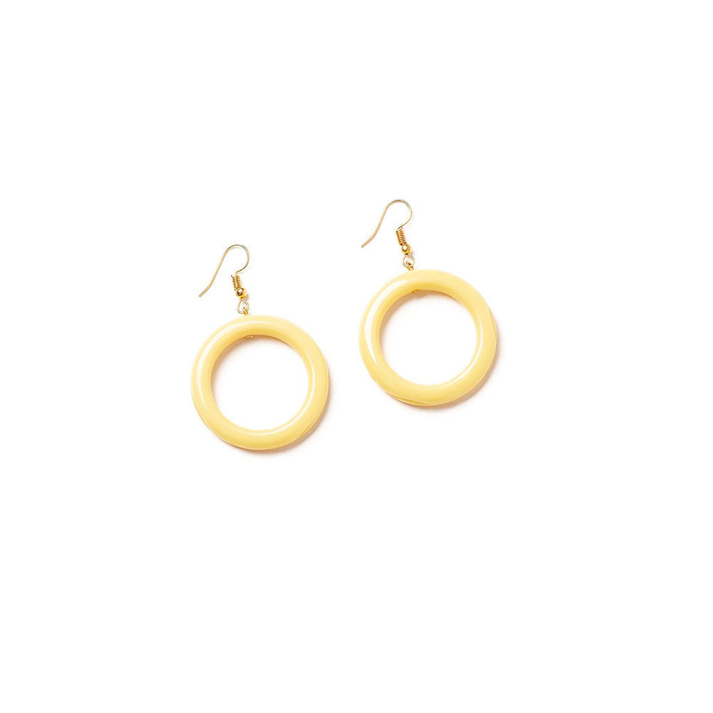 Buttery Heavy Carve Drop Hoop Earrings by Splendette image