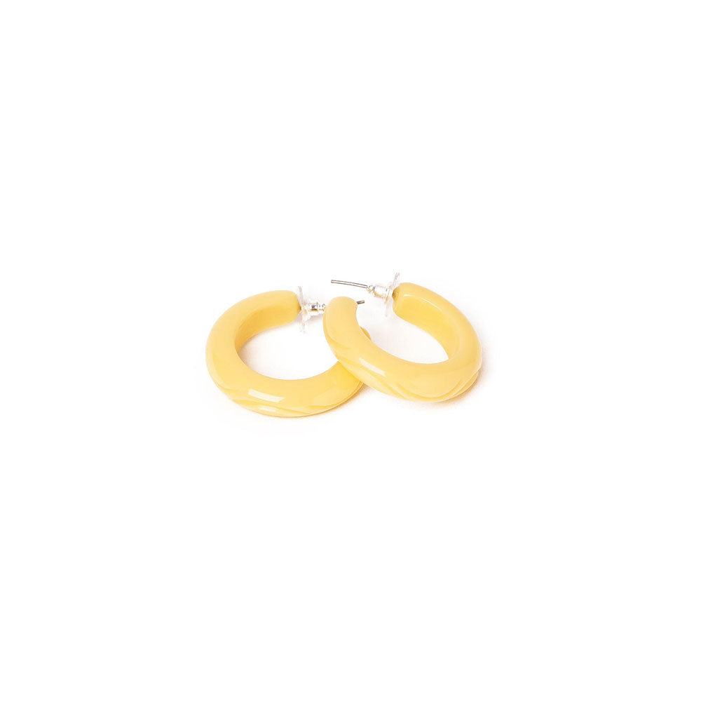 Buttery Heavy Carve Hoop Earrings by Splendette image