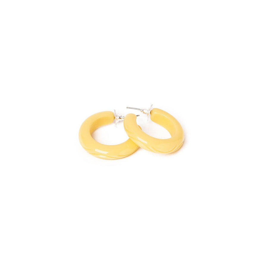 Buttery Heavy Carve Hoop Earrings by Splendette image