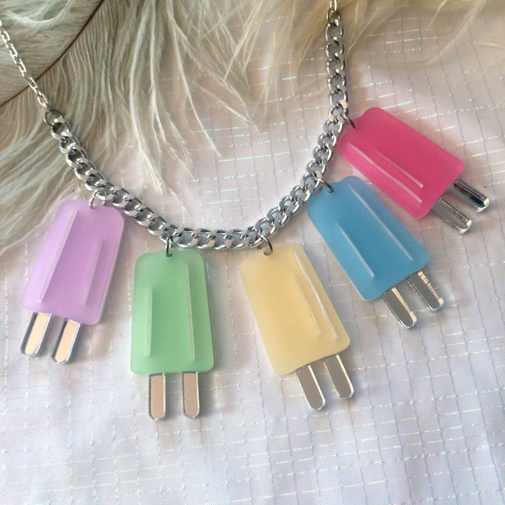 Pastel Ice Pop Popsicle Charm Necklace