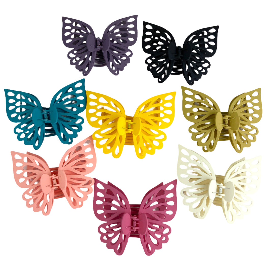 Double Layer Frosted Butterfly Hair Claw Clip