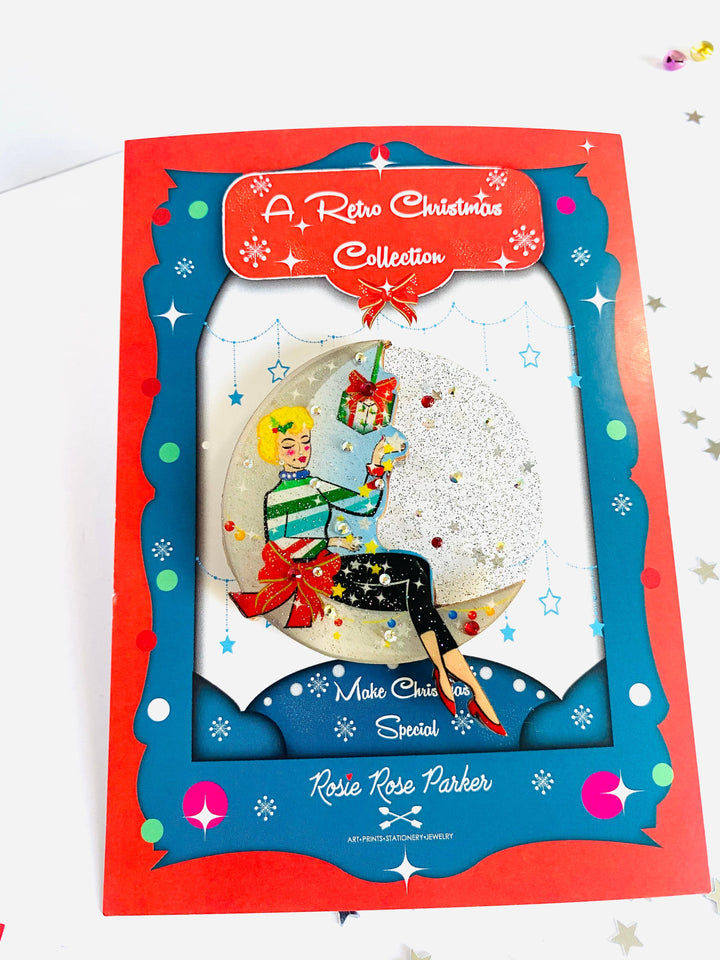 Moon Girl Christmas Brooch by Rosie Rose Parker