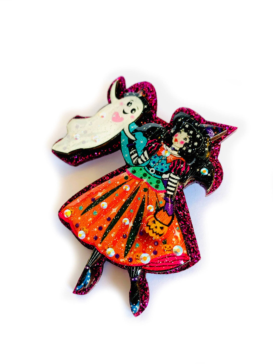 Meggie & the Friendly Ghost Brooch by Rosie Rose Parker