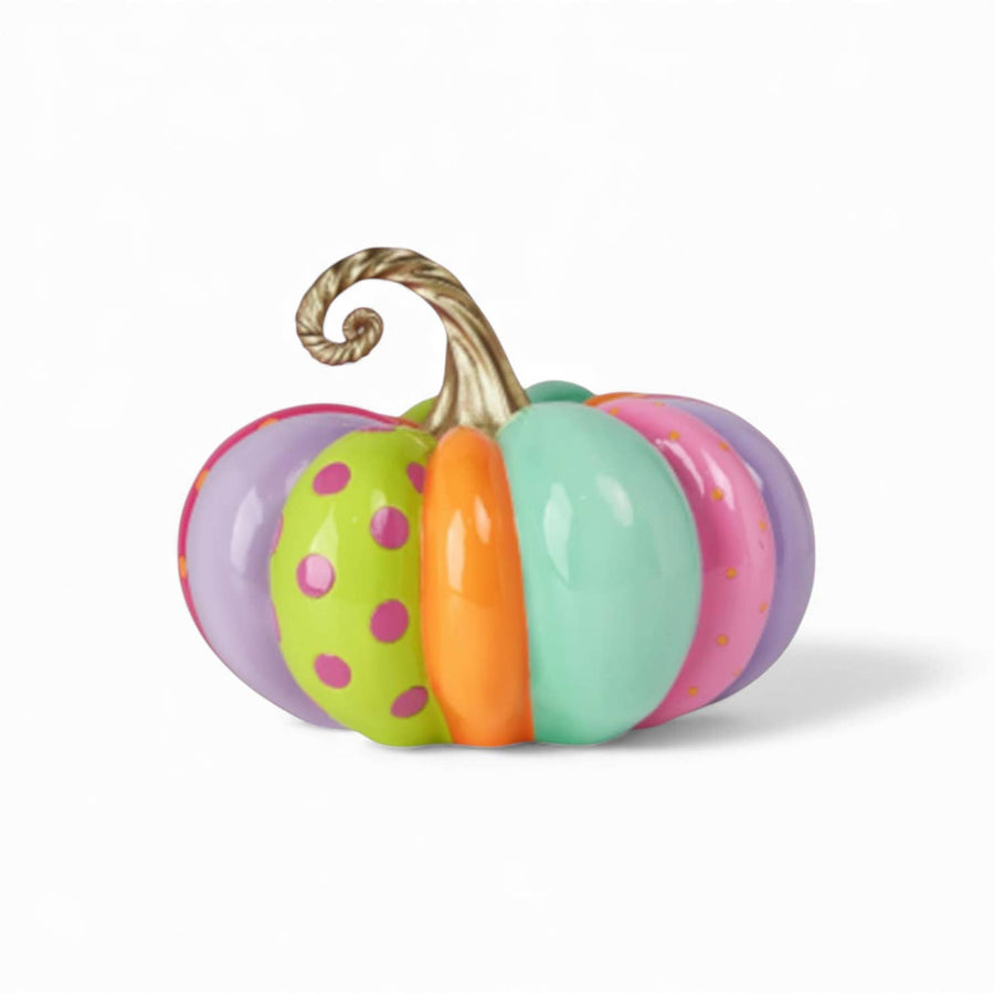 14.5 inch multi stripe decorative pumpkin by December Diamonds