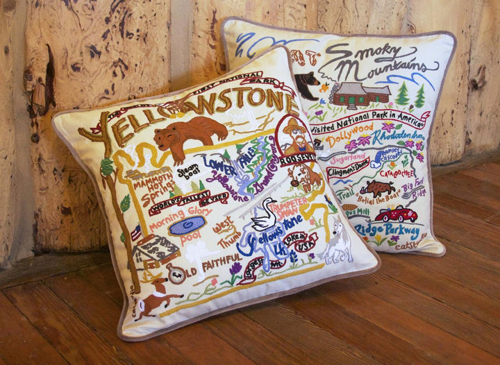 California Hand-Embroidered Pillow - Quirks!