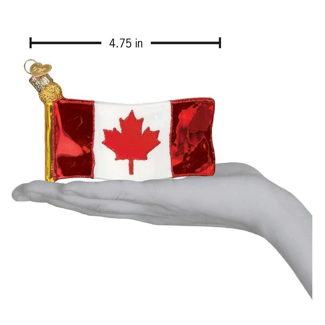 Old World Christmas Canadian Flag Blown Glass Ornament