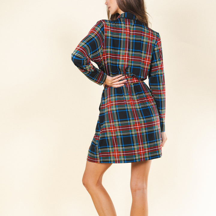 The Cappuccino | Holiday Tartan Plaid Short Modal Robe