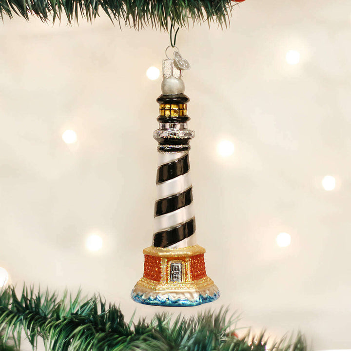 Old World Christmas Cape Hatteras Lighthouse Blown Glass Ornament