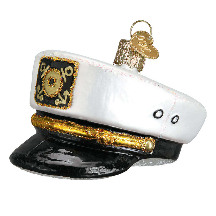 Old World Christmas Captain's Cap Blown Glass Ornament