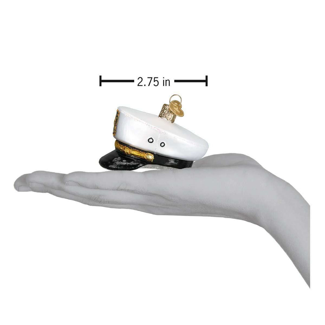 Old World Christmas Captain's Cap Blown Glass Ornament