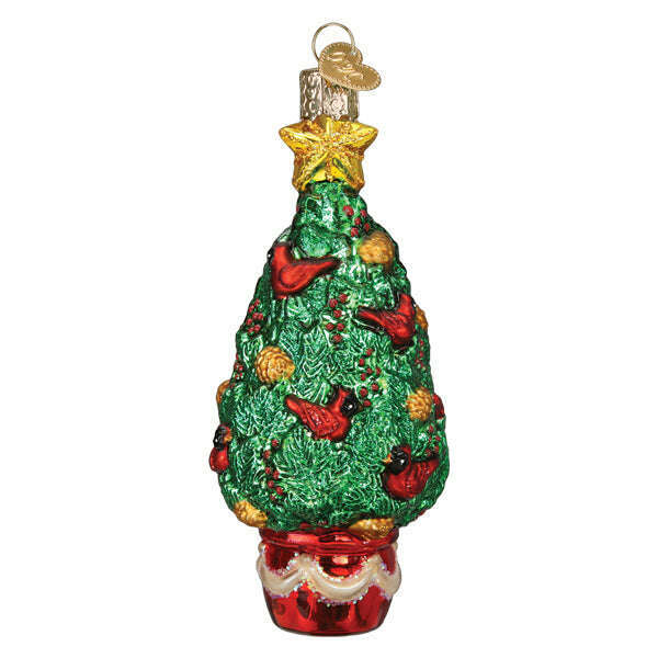 Old World Christmas Cardinal Christmas Tree Blown Glass Ornament