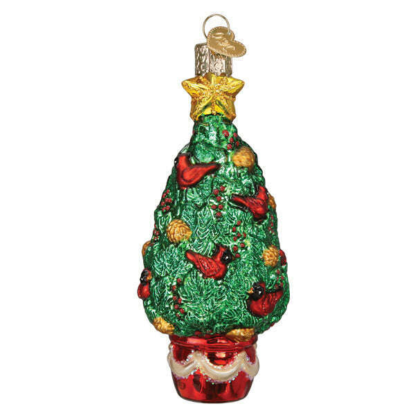 Old World Christmas Cardinal Christmas Tree Blown Glass Ornament