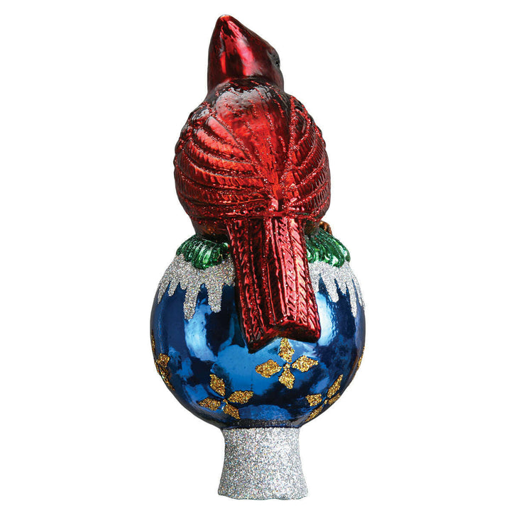 Old World Christmas Cardinal Tree Top Blown Glass Ornament