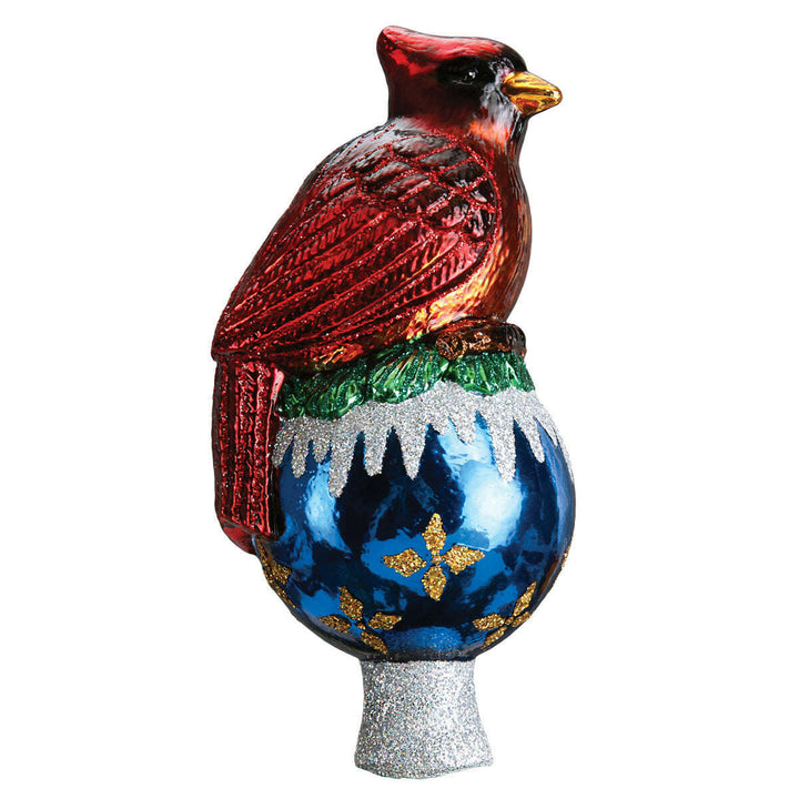 Old World Christmas Cardinal Tree Top Blown Glass Ornament