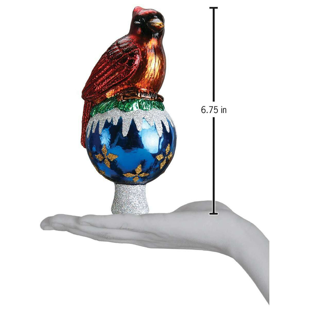 Old World Christmas Cardinal Tree Top Blown Glass Ornament