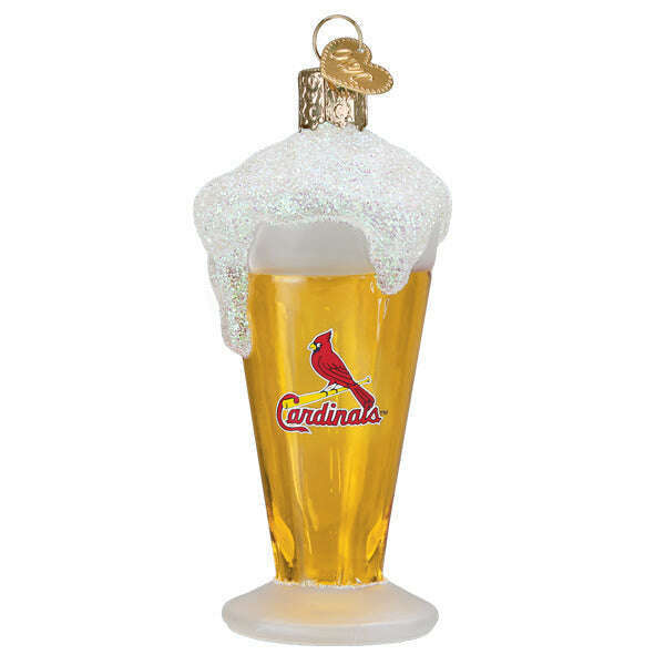 Old World Christmas Cardinals Glass of Beer Blown Glass Ornament