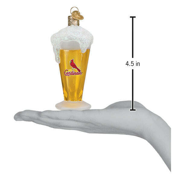 Old World Christmas Cardinals Glass of Beer Blown Glass Ornament