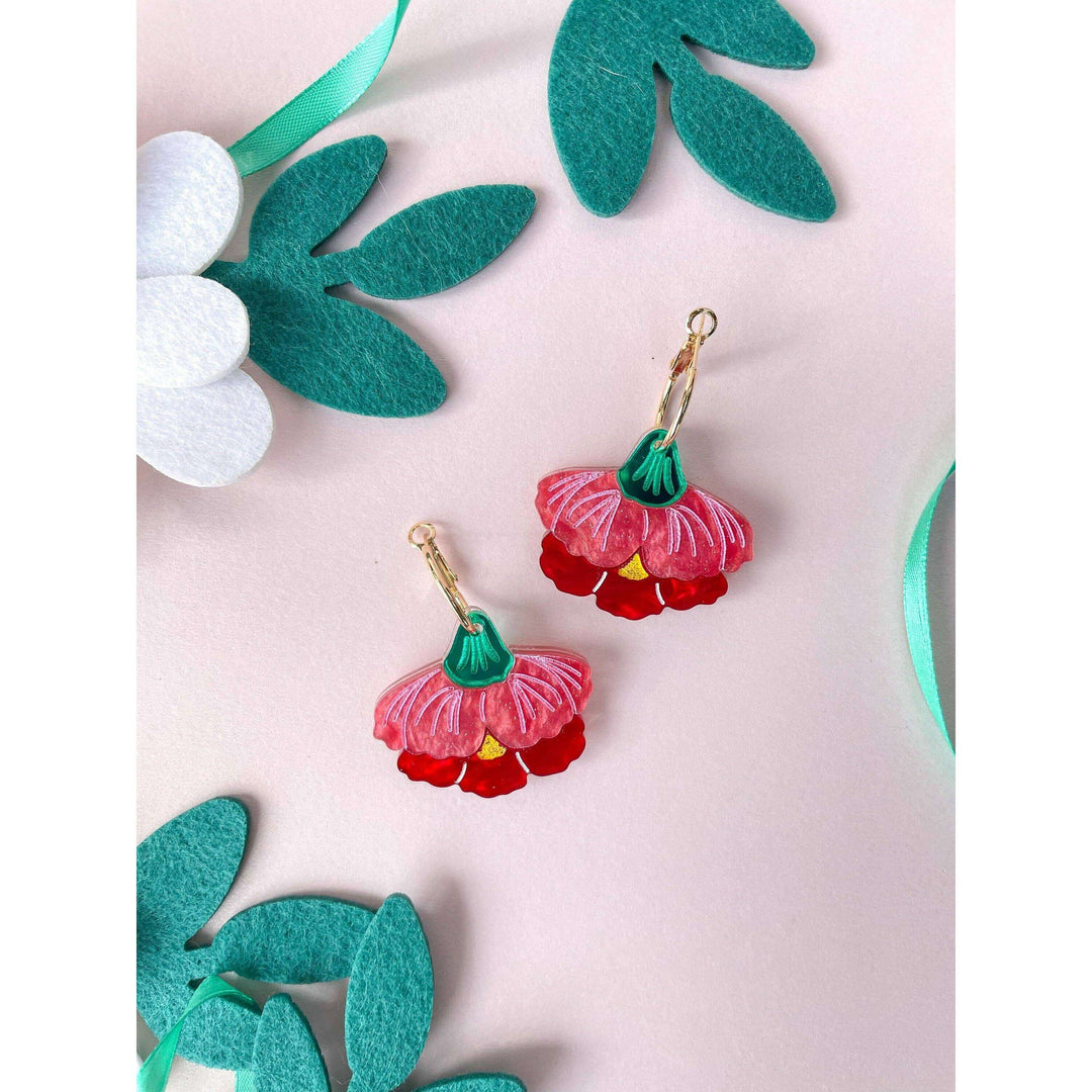 Carnation Handmade Acrylic Dangle Earrings