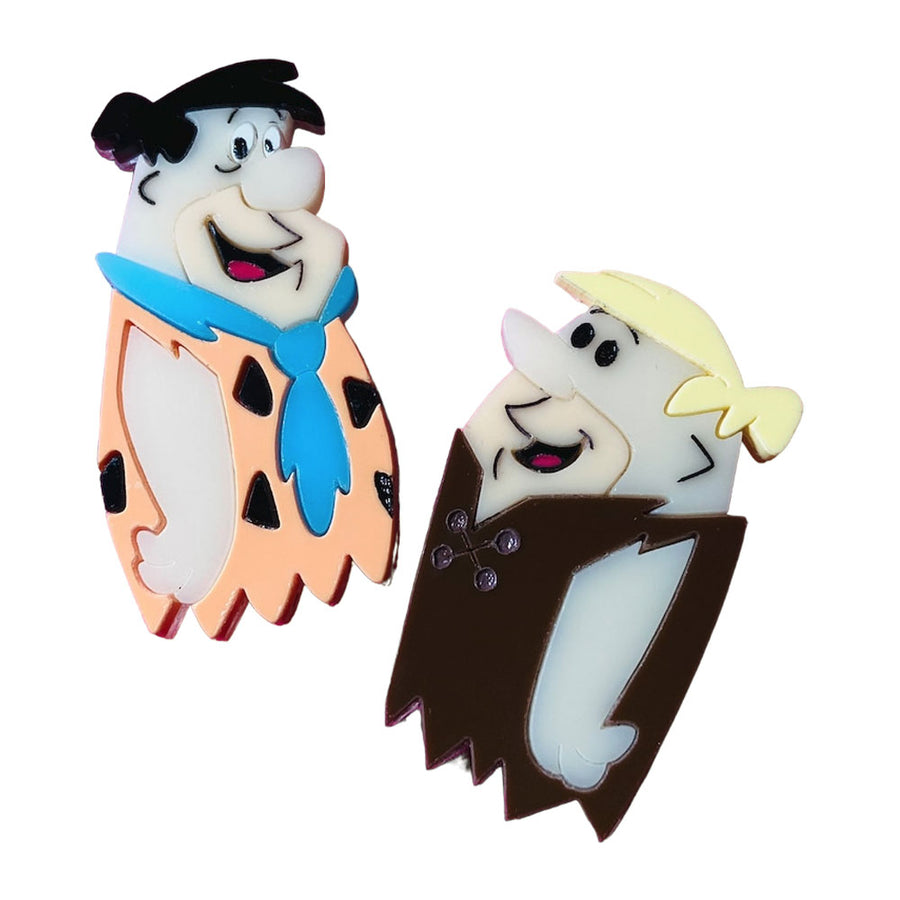 Cartoon Collection - Fred & Barney Acrylic Brooch by Makokot Design