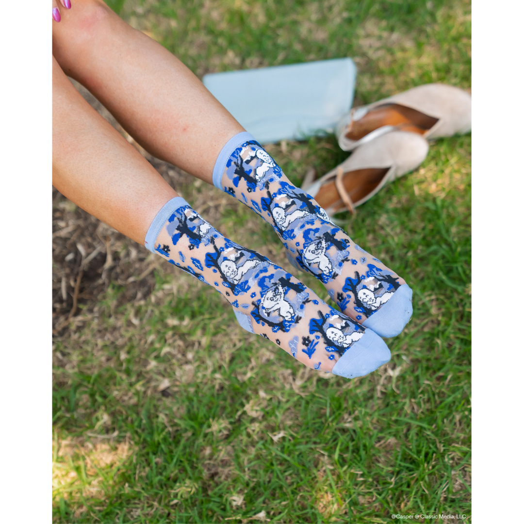 Casper and Trees Sheer Crew Sock