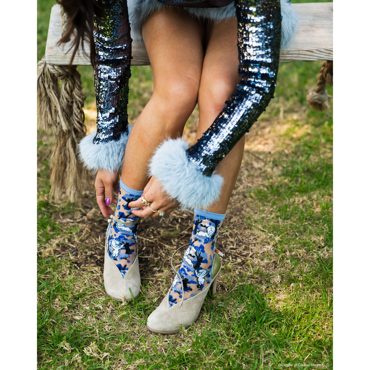 Casper and Trees Sheer Crew Sock