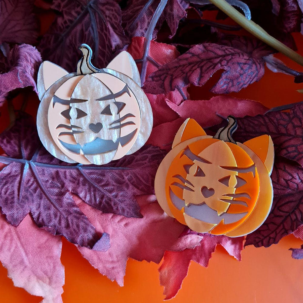 Cat O Lantern Brooch by Cherryloco Jewellery 2