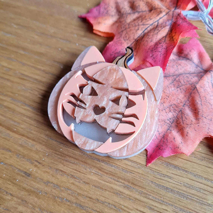 Cat O Lantern Brooch by Cherryloco Jewellery 6