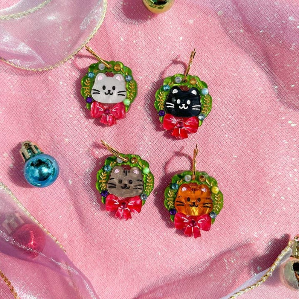 Cat Wreath Earrings 1