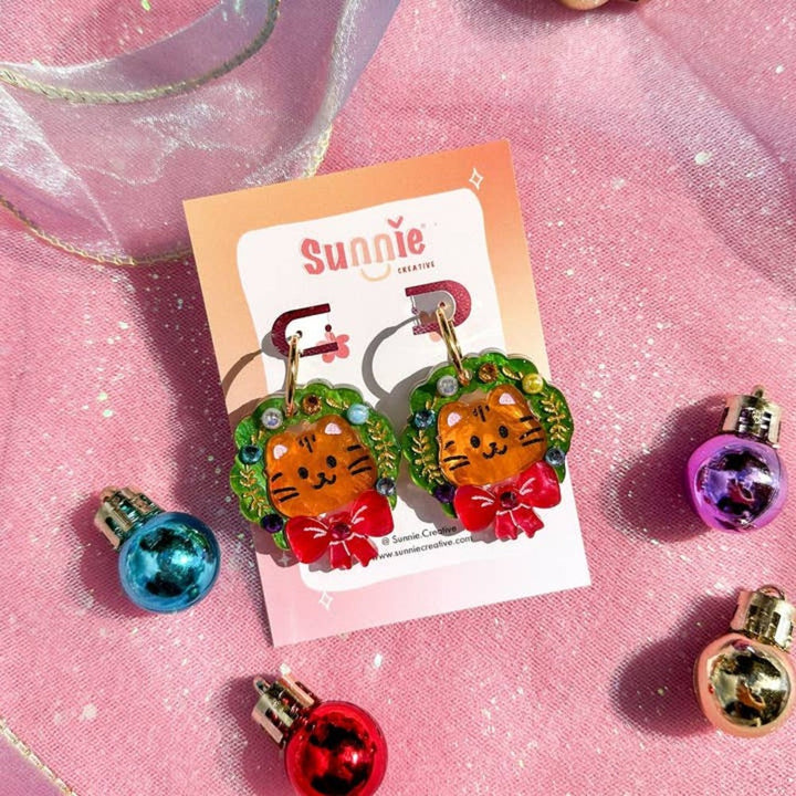 Cat Wreath Earrings 3