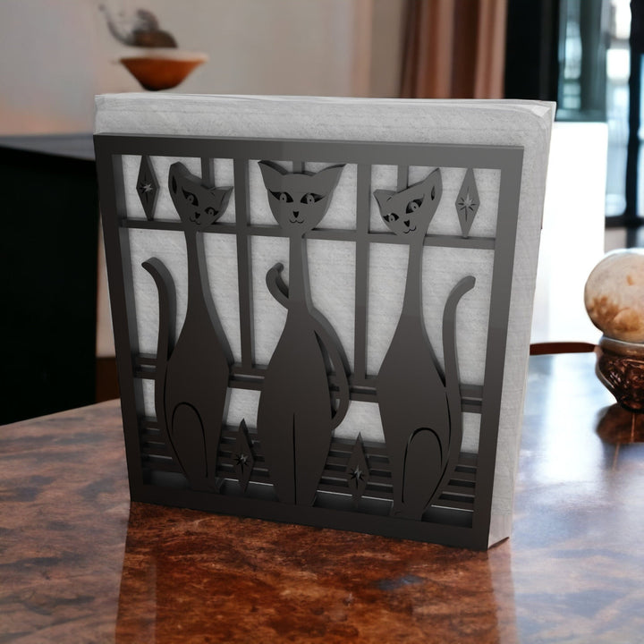 Mid Century Modern Retro Style Atomic Cat Napkin Holder