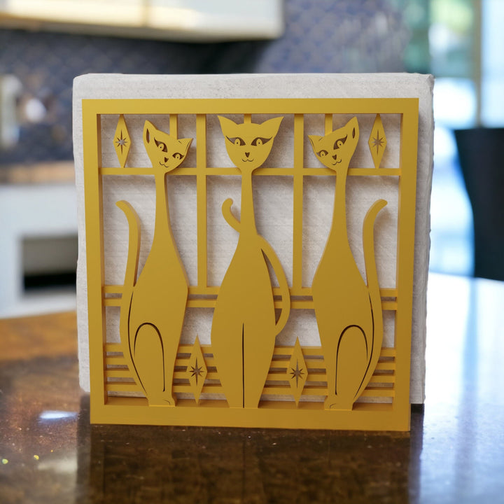 Mid Century Modern Retro Style Atomic Cat Napkin Holder