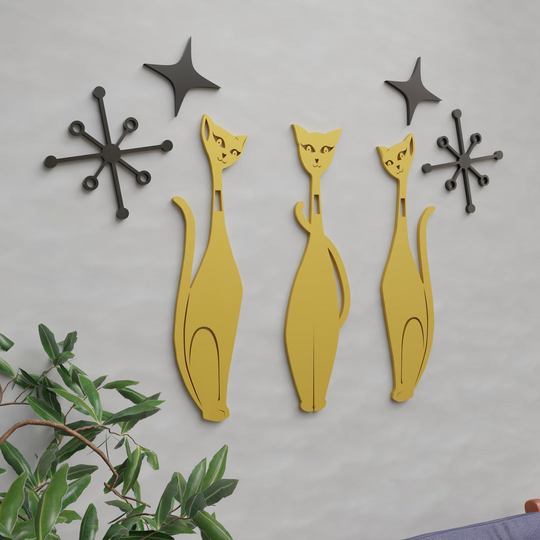 Atomic Space Cats Wall Decor Set