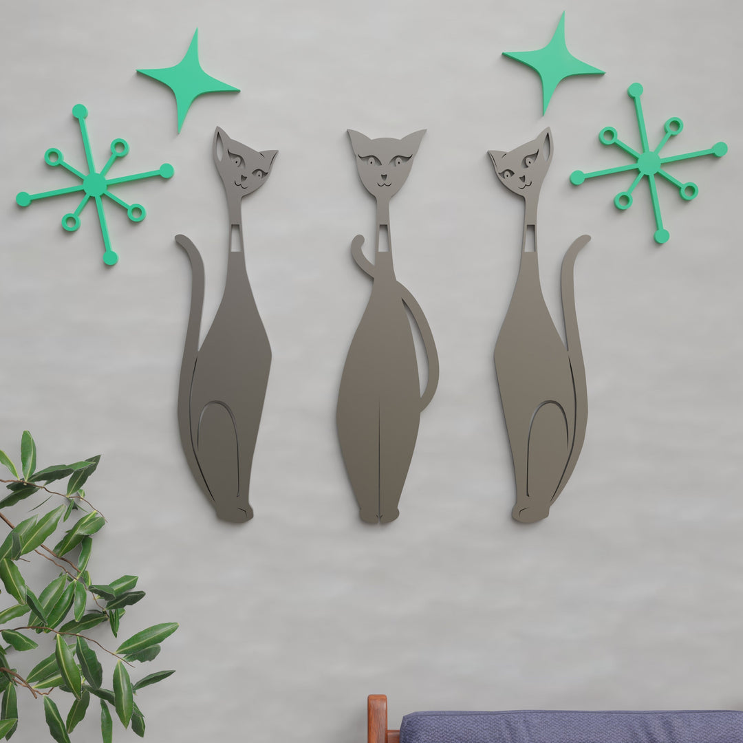 Atomic Space Cats Wall Decor Set