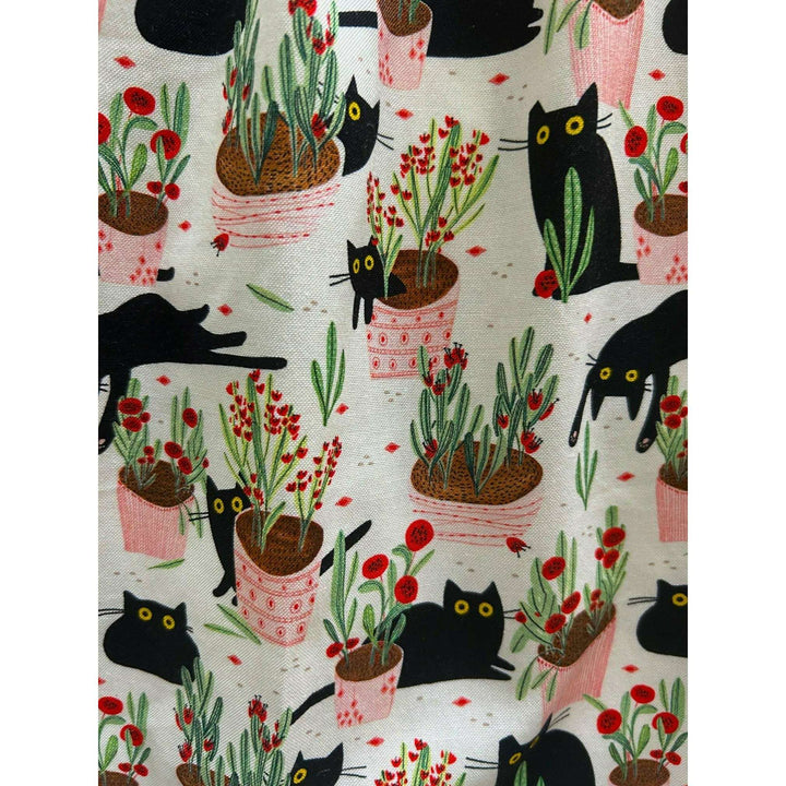 Cats & Plants Collared Dress - Plus Sizes only